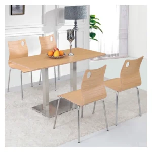 mobiliario-contract-silla amelie apilable acero inoxidable asiento laminado hpl color nogal 2